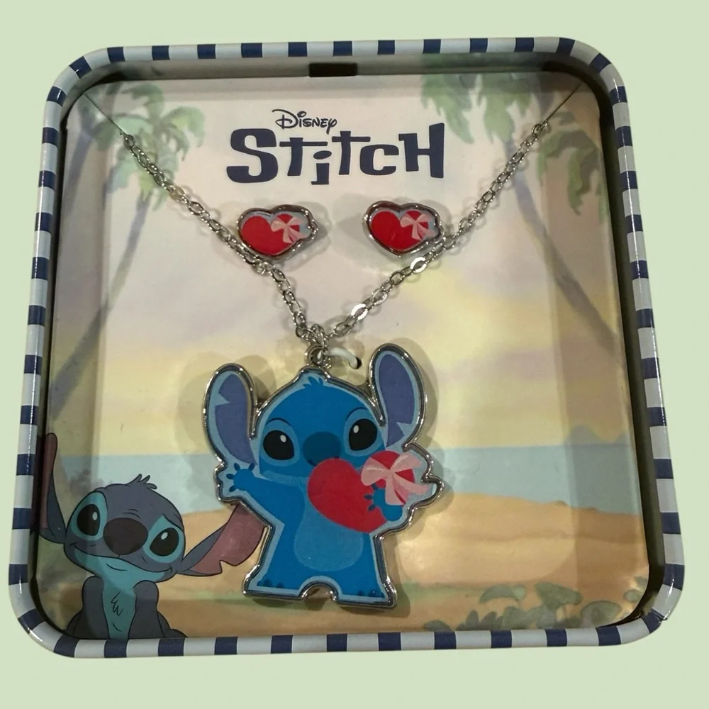 Loungefly Stitch Floral Backpack Wallet, Necklaces& Earing with a Tumbler Set - Picture 10 of 13